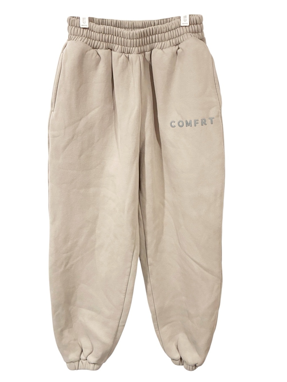 Comfrt Tranquil Sweatpants Cream Cotton Unisex Size Medium